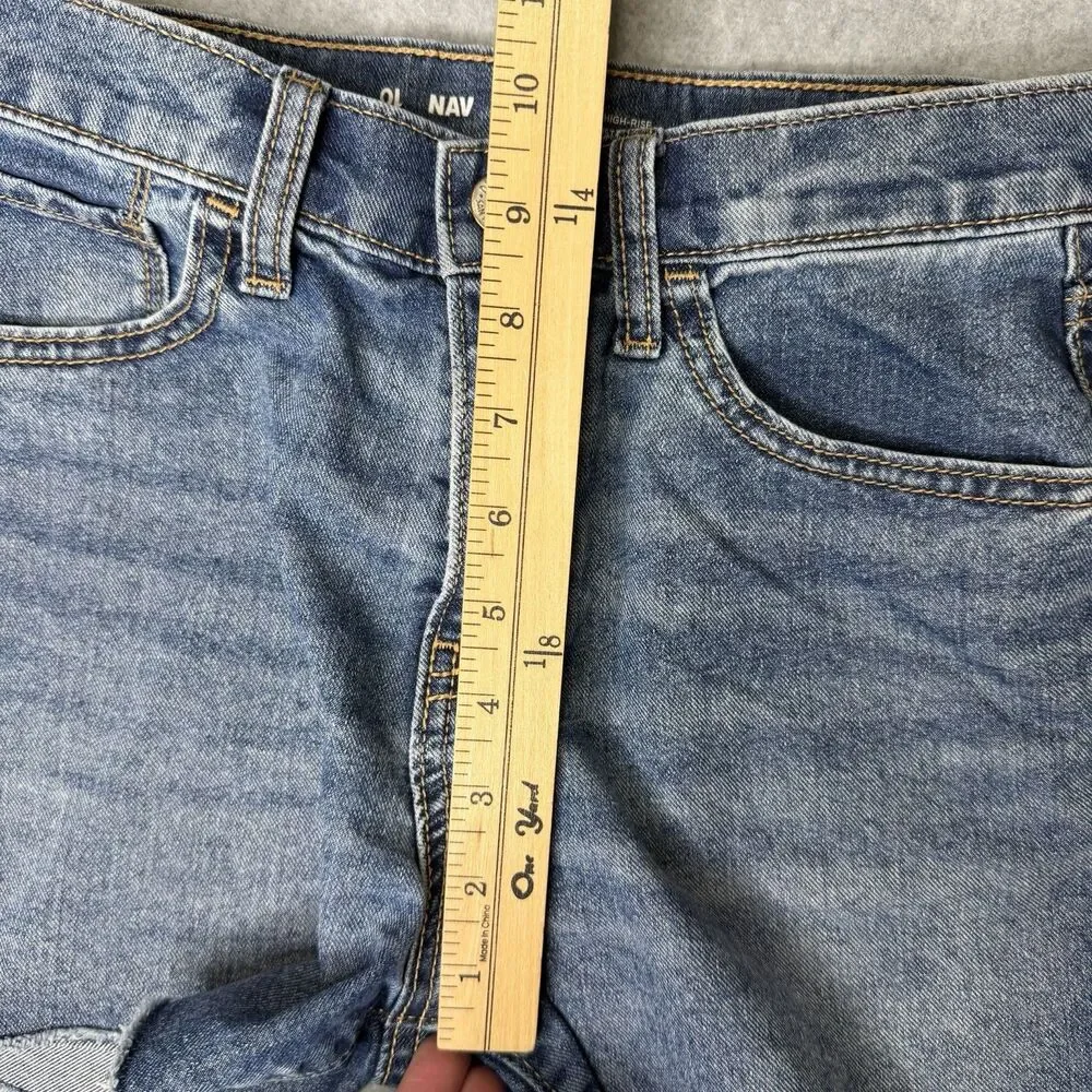 Old Navy Jean Shorts Youth Size 14 Sky High Rise‎ Denim Cut-Off Adjustable Waist